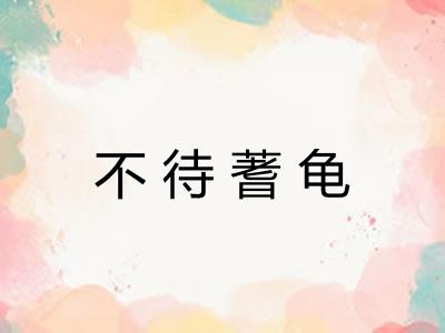不待蓍龟