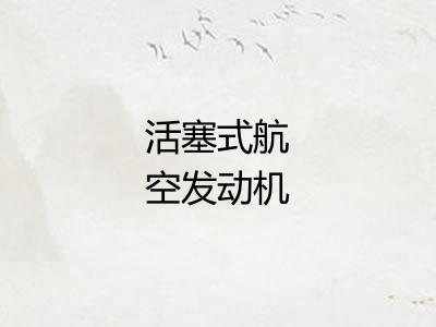 活塞式航空发动机