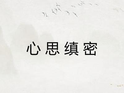 心思缜密