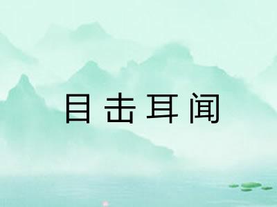目击耳闻