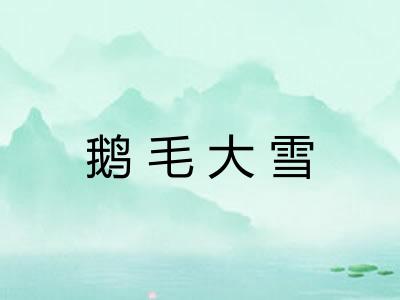 鹅毛大雪