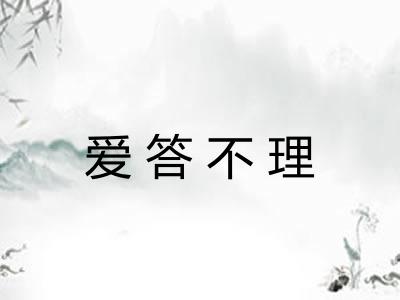 爱答不理