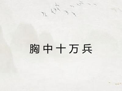 胸中十万兵