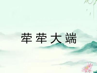 荦荦大端