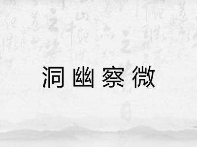 洞幽察微