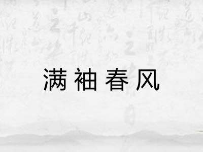 满袖春风
