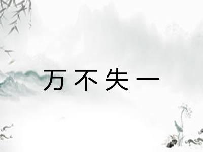 万不失一