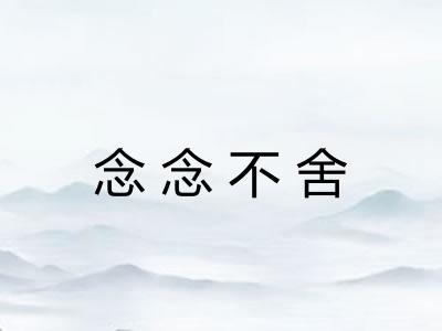 念念不舍