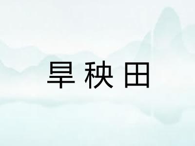 旱秧田