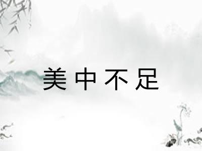 美中不足