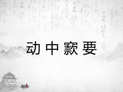 动中窾要