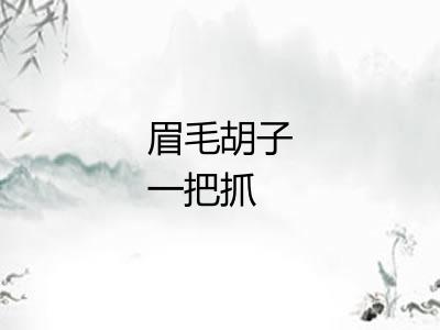 眉毛胡子一把抓
