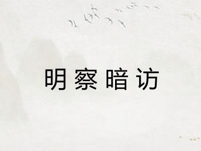 明察暗访