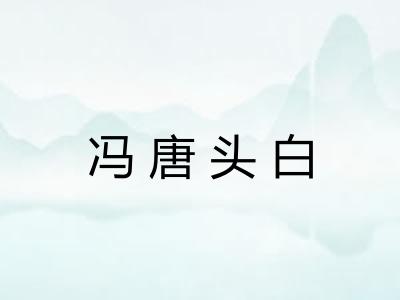 冯唐头白