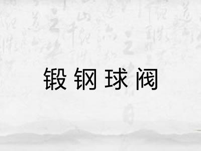 锻钢球阀