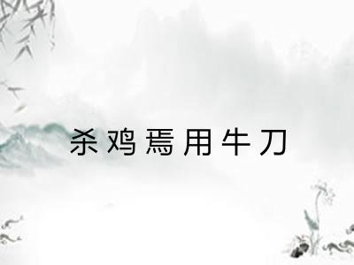 杀鸡焉用牛刀