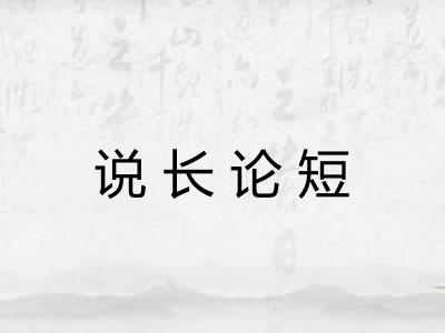 说长论短