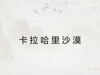 卡拉哈里沙漠