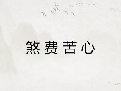 煞费苦心