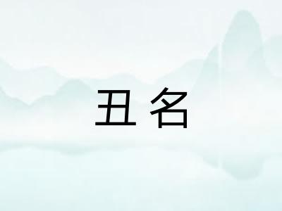丑名