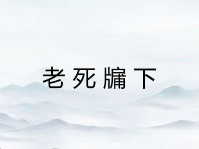 老死牖下