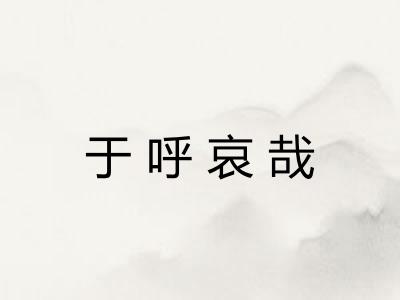 于呼哀哉