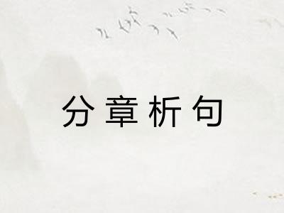 分章析句