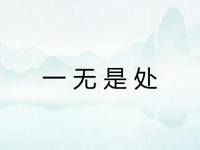 一无是处