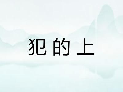 犯的上