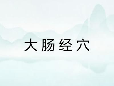 大肠经穴