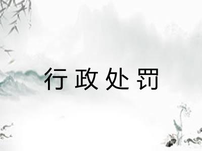行政处罚