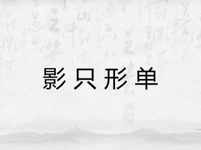 影只形单