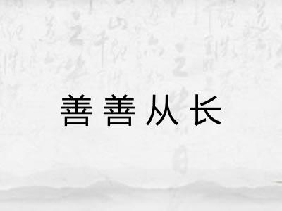 善善从长