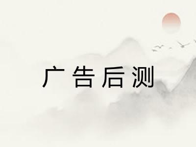 广告后测
