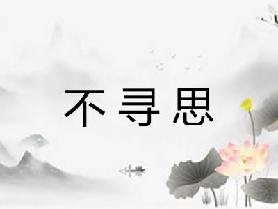 不寻思