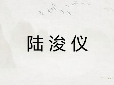 陆浚仪