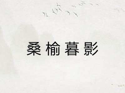 桑榆暮影