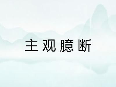 主观臆断