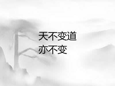 天不变道亦不变