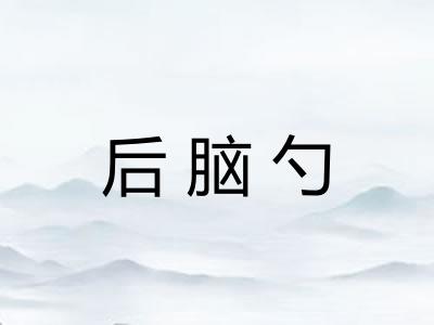 后脑勺
