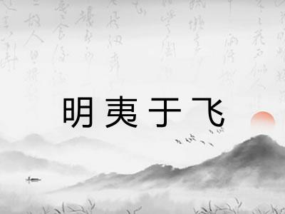 明夷于飞