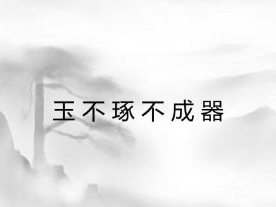 玉不琢不成器