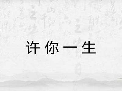 许你一生