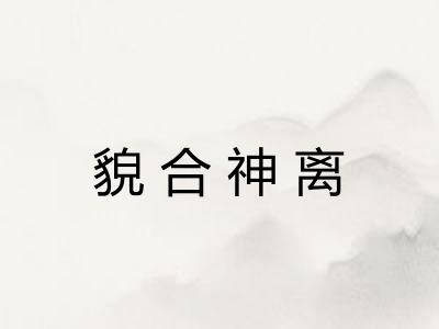貌合神离