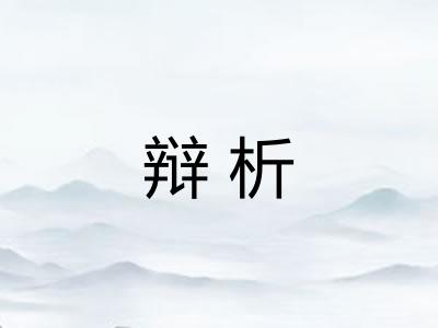 辩析