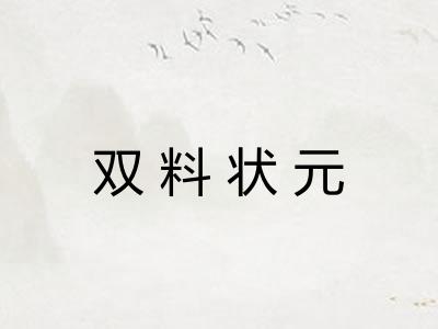 双料状元