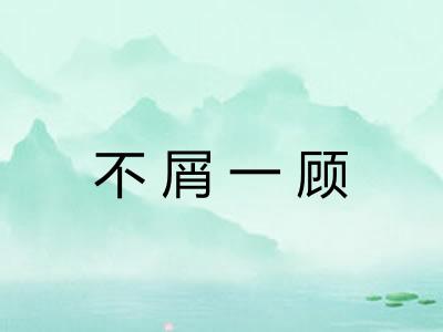 不屑一顾