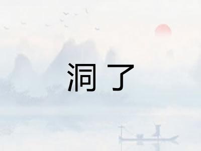 洞了