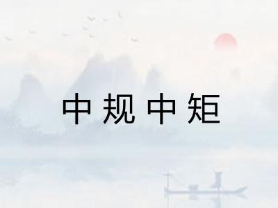 中规中矩