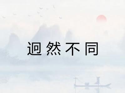 迥然不同